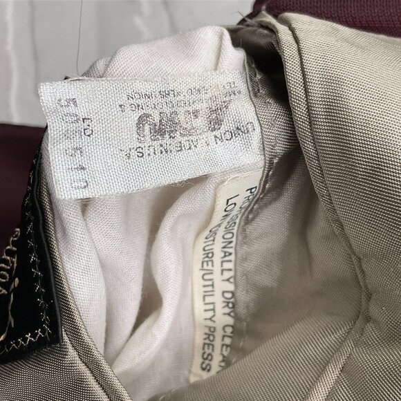 Phoenix Suit Men 42 31Wx31.5L Burgundy Shiny Polyester Stripe 60s-70s VTG USA - Picture 8 of 16